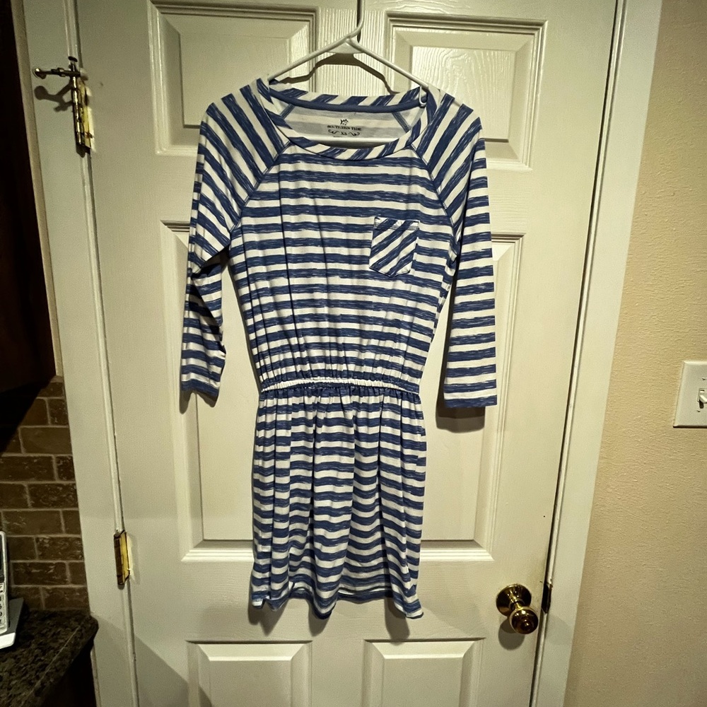 Southern Tide XS blue & white mini dress. Never worn. Like new.